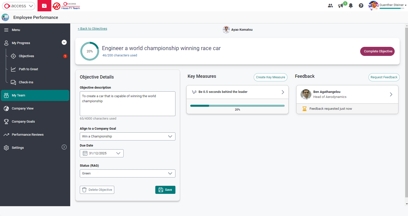 screenshot of Access PeopleHR